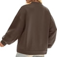 thumbnail image 3 of Lanrern Sleeve Solid Color Women Zipper Up Bomber Jacket Coat, 3 of 5