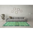 thumbnail image 3 of Ahgly Company Machine Washable Indoor Square Abstract Turquoise Blue Modern Area Rugs, 3' Square, 3 of 4