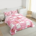 thumbnail image 3 of Feelyou Girly Pink Glost Queen Comforter Set, Kawaii Halloween Bedding Sets, Cartoon Pumpkin Bow Reversible Bedding Comforter Set, Ultra Soft Home Decor,3-Piece, 3 of 8