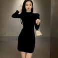 thumbnail image 5 of Printemps / Automne Version Coréenne de Robe Mode Femme Imprimé Zèbre Aguichant Taille Fine Confortable Manches Longues, 5 of 5