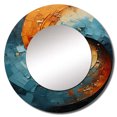thumbnail image 2 of Designart "Orange Teal Abstract VORTEXs I" Abstract Rund Mirror For Wall Decor - Large Orange Round Printed Mirror -Modern Round Living Room Mirror - 23" x 23", 2 of 6