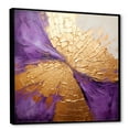 thumbnail image 2 of Designart "Lunar Vector In Gold And Purple I" Abstract Painting Floater Framed Canvas Art Print, 2 of 5