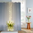 thumbnail image 4 of Shower Curtains for Bathroom, Zen Meditation Lotus Floral Waterproof Fabric Shower Curtain, Green Floral Modern Art Decorative Bathroom Curtain for Bathtub, 72"x84", No Hooks Included, 4 of 9
