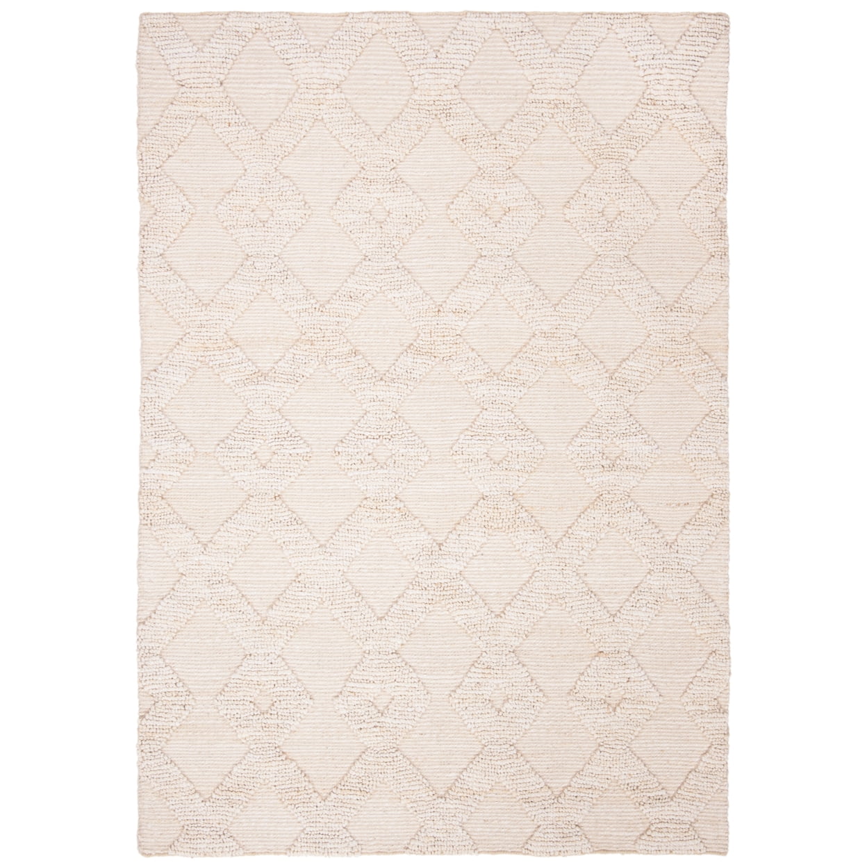 SAFAVIEH Natural Fiber Hermite Geometric Jute Area Rug, Ivory, 4' x 6'