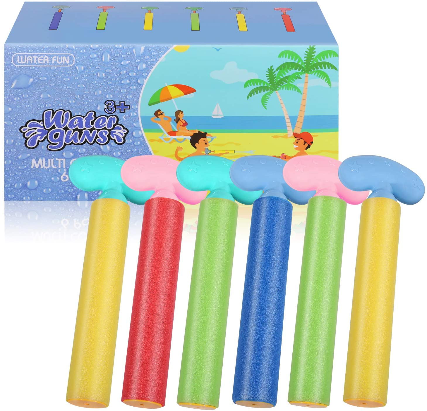 6 Pack Foam Water Blaster Set Pool Toys Water Toy for Kids Water   Blaster 