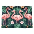 thumbnail image 7 of Yayeee Kitchen Curtains Tier Pair Light Filtering 27"x36" Rod Pocket Short Cafe Window Panel, Flamingo Leaves Pattern, 7 of 7