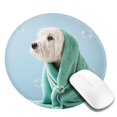 thumbnail image 2 of Disketp Dog Wrapped In Towel Small Mouse Pad 7.9x7.9 Inches,Washable Round Mousepad For Office Laptop Computer,Non-Slip Rubber Base Mouse Pads For Wireless Mouse, 2 of 8