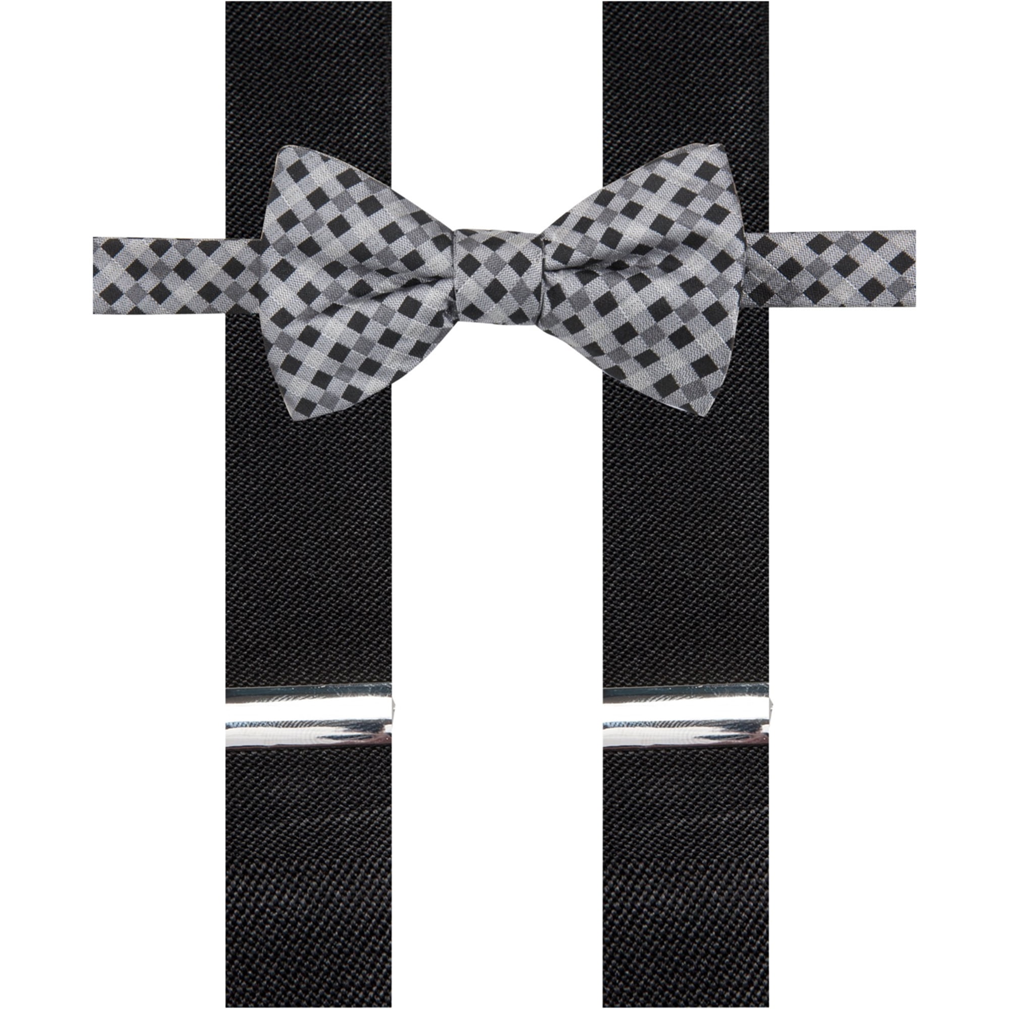 Details about   Beige Plaid Bow Tie & 4 clips Navy Blue Suspender Matching Set Tuxedo Wedding 