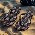 thumbnail image 4 of Chririnla Women's Skull Rose Print Flip Flops Casual Arch Support Lightweight Soft Footbed Slides Sandals Non-Slip Quick Dry Slip On Vacation Beach Slides Sandal, 4 of 7