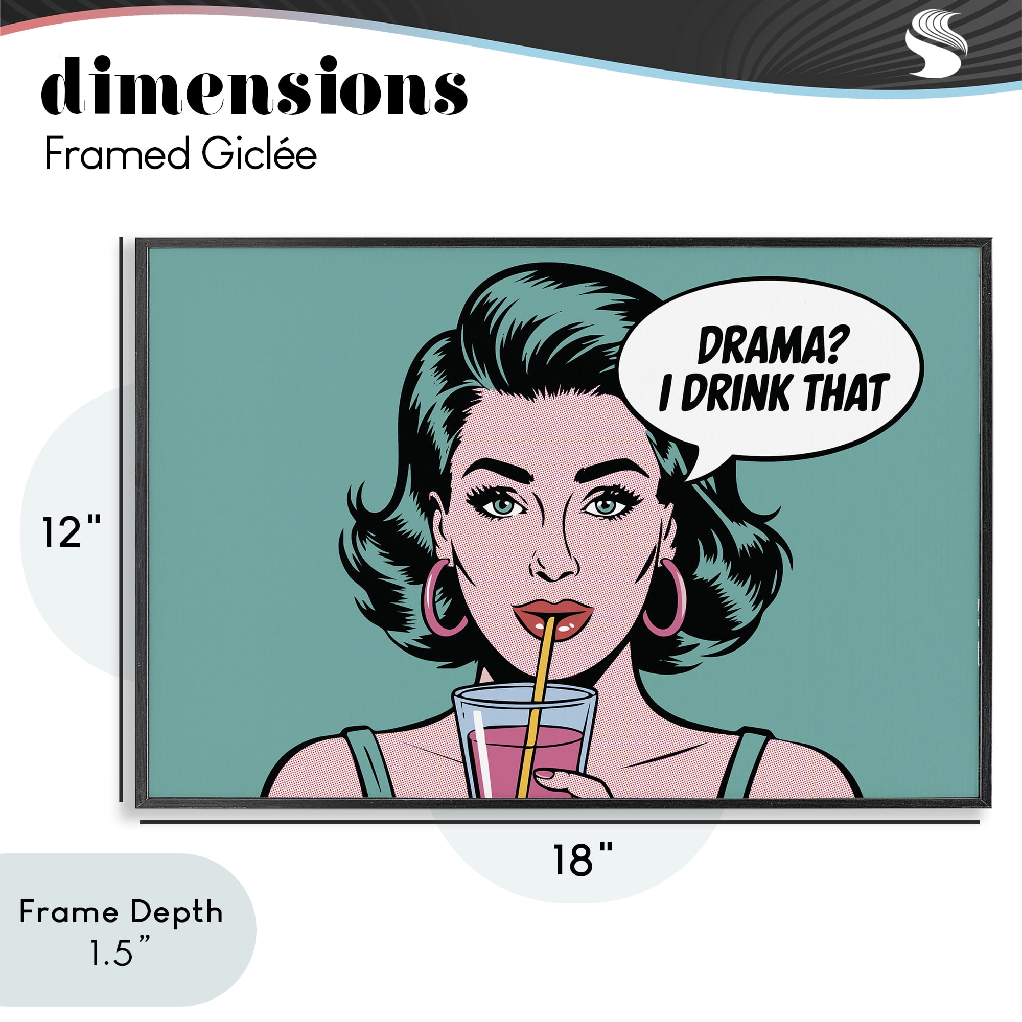 Stupell Industries Drama I Drink That Black Framed Giclee Art, design by Andreas Magnusson