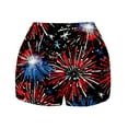 thumbnail image 4 of LOVZFMLL Shorts de Plage à Taille Haute d'Été à Imprimé pour Femmes Fête de l'Indépendance Multicolore P, 4 of 6