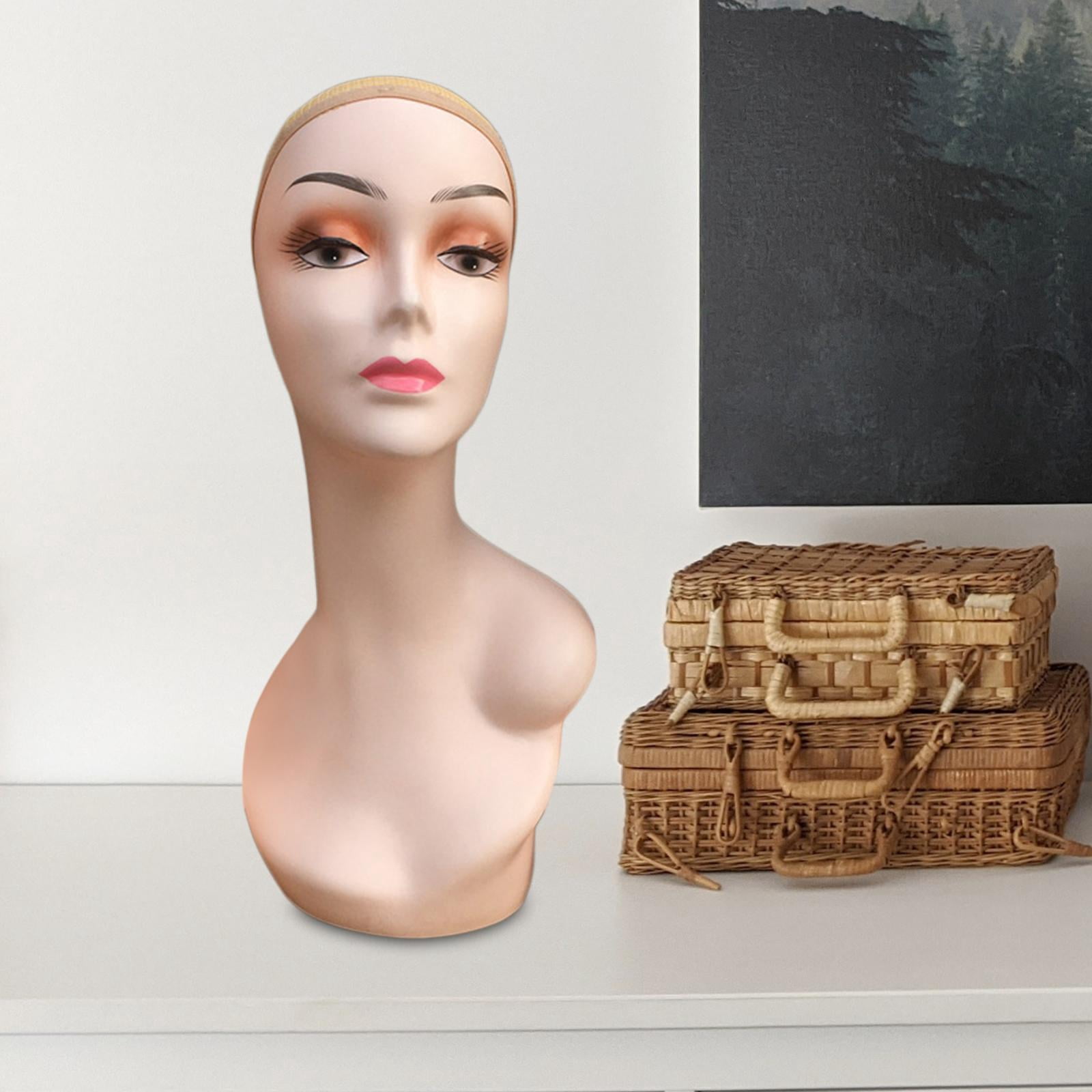 Mannequin Display Head Left Shoulder Display Model Multifunctional Female Manikin for Necklaces Hairpieces Glasses Hats Style A