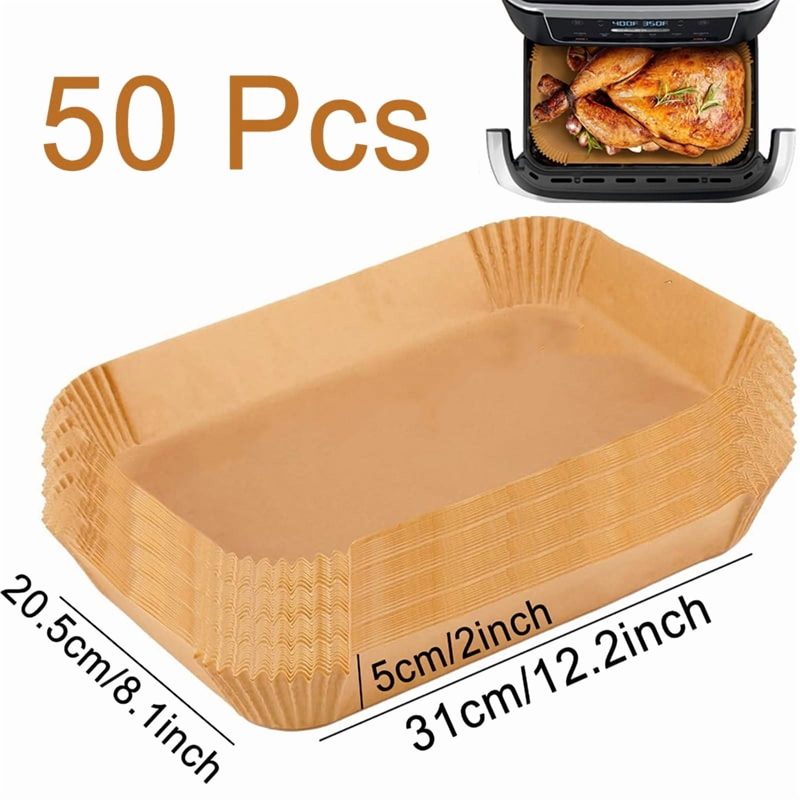 Large Disposable Air Fryer Paper Non-Stick Rectangle Airfryer Baking Liners Oilproof Oven Mat for Ninja Foodi DualZone Basket
