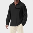 thumbnail image 5 of sdhkgrrt Men's Collared Long Sleeve Zipper Pullover Fall Winter Casual Basic Tops Fashion Trendy Work Business Outfits Clothes, Black M, 5 of 6
