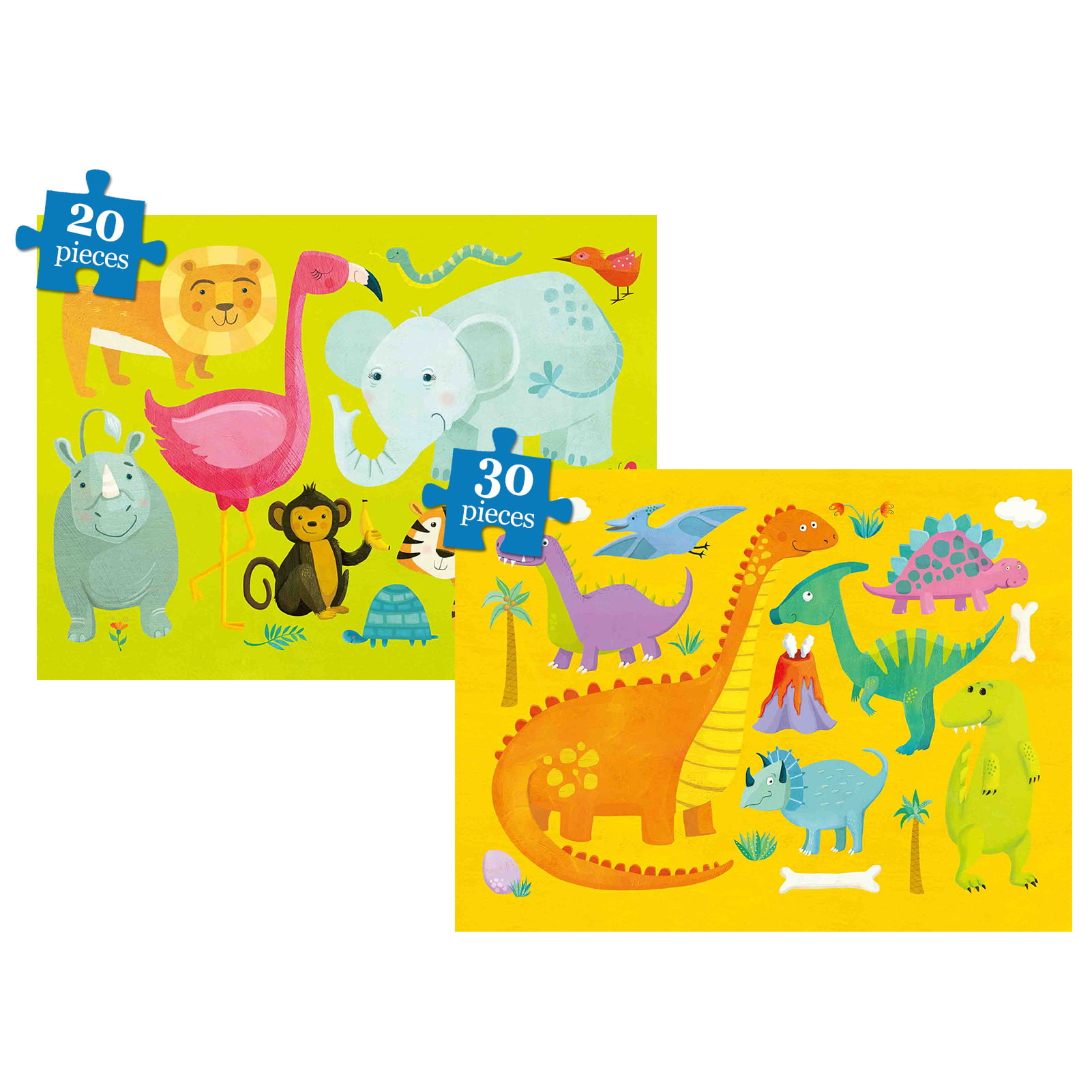 Large Puzzle for Boys & Girls 2 Pack Colorful Kids Floor Jigsaw Puzzles 20-30 Pieces Early Educational Preschool Toddler Puzzles Puzzles for Kids Ages 4-8 Year Old 2 Puzzles 