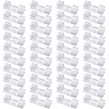 40 Pack Cable Clips - Viaky Strong Adhesive Wire Holder Organizer Durable Cord Management on Wall Table Desk Computer for Organizing Cables Home and Office (Transparent)