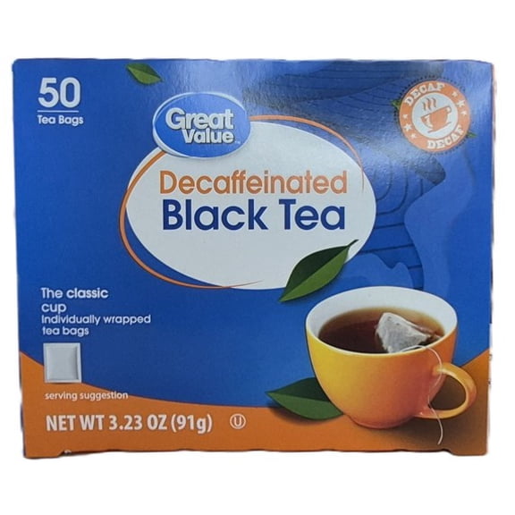 Great Value Decaffeinated Black Tea Bags, 3.23 oz, 50 Count