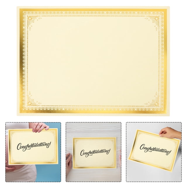 OULII 10 Pcs Papier de Certificat de Récompense Impression Vierge Papier Lourd pour Amis Proches