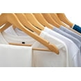 thumbnail image 3 of Premium 10-Pack Wood Clothes Hangers - Slim Rotatable Hooks with Shoulder Grooves, Natural Finish, 3 of 7