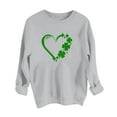 thumbnail image 4 of Charella Sweatshirts for Women St Patricks Day Decorations Long Sleeve Crewneck Tops 2024 Trendy T-shirt,Gray,S, 4 of 5