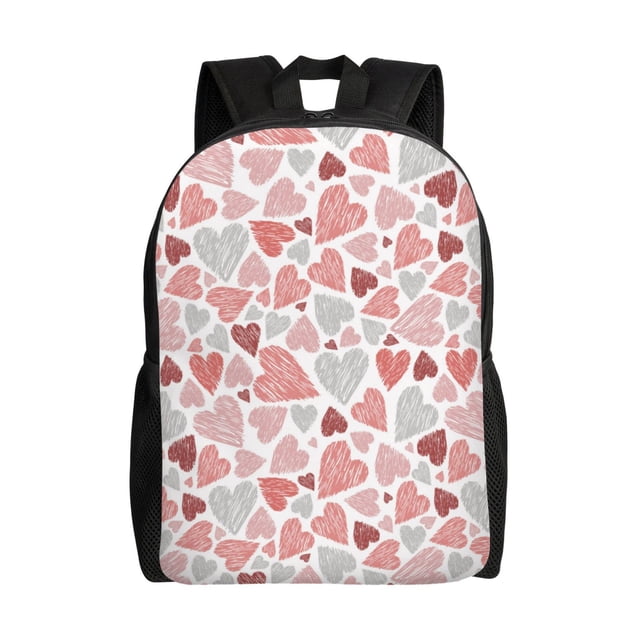 Easygdp Hand Drawn Hearts Mochila Versátil y Elegante: Comodidad, Almacenaje y Durabilidad para la Universidad, Trabajo, Viajes y Uso Diario
