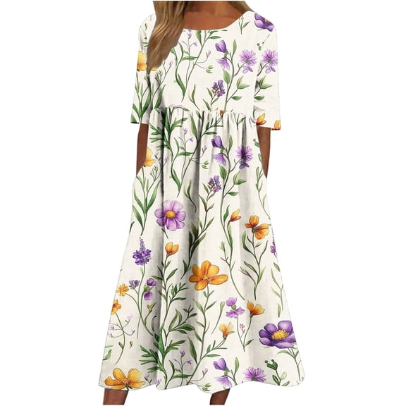 Lindreshi Fall Dresses for Women 2025 Homecoming Dresses Women Color Long Sleeved Round Neck Dress with Pocket