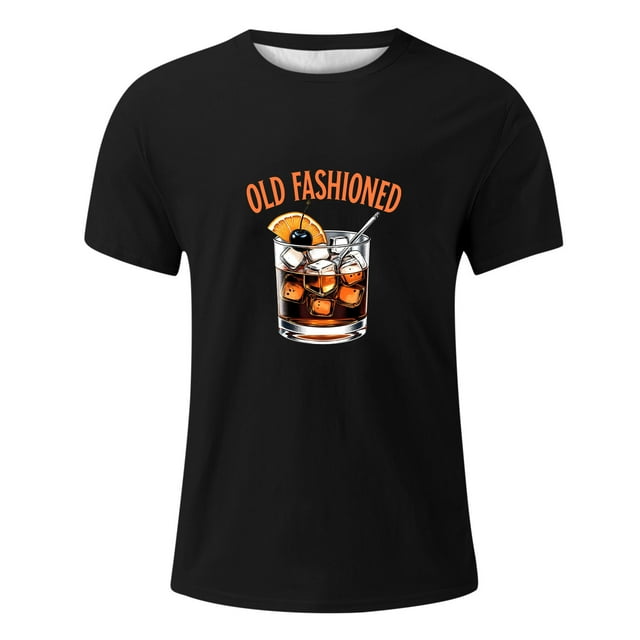 Men's Printing Popular Casual Loose Round Neck Short Sleeved T Shirt