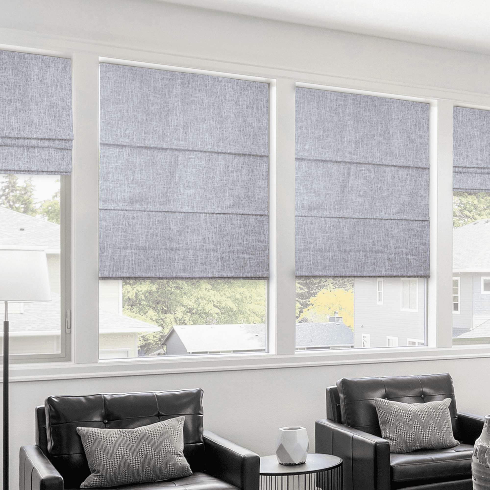 Chicology Cordless Roman Shade, Blackout, Lexington Gainsboro, 31"W X 72"H