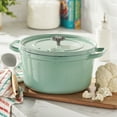 thumbnail image 5 of The Pioneer Woman 5-Quart Enameled Cast Iron Dutch Oven Pot with Lid, Green, 5 of 18