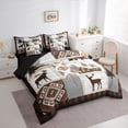 thumbnail image 3 of Castle Fairy Safari Deer Bear Boy Girl Bedding Comforter Set 7pcs,Bohemian Tribal Aztec Queen Bedding Sets Super Cozy,Vintage Rusitc Cabin Queen Sheet Sets,Lightweight Room Decor,Reversible, 3 of 8