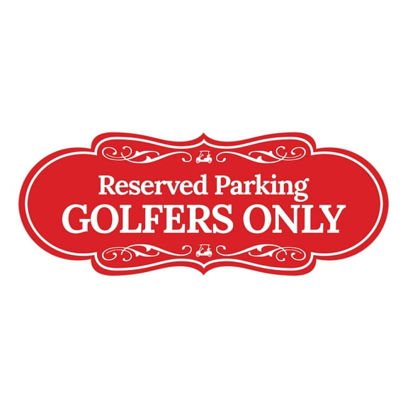 Signs ByLITA Designer Reserved Parking Golfers Only Sign (Red) - Large