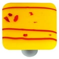 thumbnail image 1 of Hot Knobs HK3107-KA Mardi Gras Red with Sunflower Yellow Square Glass Cabinet Knob - Aluminum Post, 1 of 1