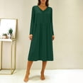 thumbnail image 5 of yillto Nightgowns for Womens Long Sleeve Loose Pajamas Womens Casual Sleepwear V Neck Nightdress, 5 of 7