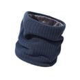 thumbnail image 3 of GUOOL Cache-Cou Cache-Cou d'Hiver Foulards Ronds Antipoussière Doublés en Molleton pour la Course par Temps Froid Bleu Marine, 3 of 9