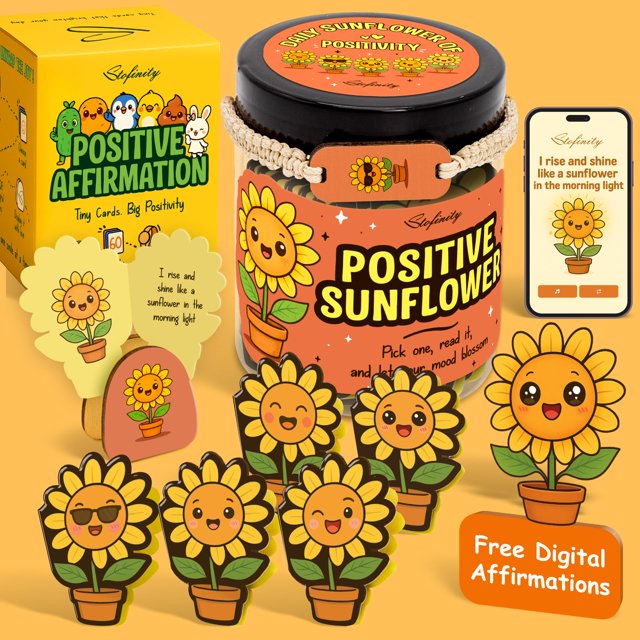 Tarro STOFINITY con soporte Positive Sunflower con 60 notas
