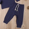 thumbnail image 4 of Newborn Baby Clothes Set Long Sleeve Solid Color Pajamas Set Cotton Outfit Nightwear, 4 of 7