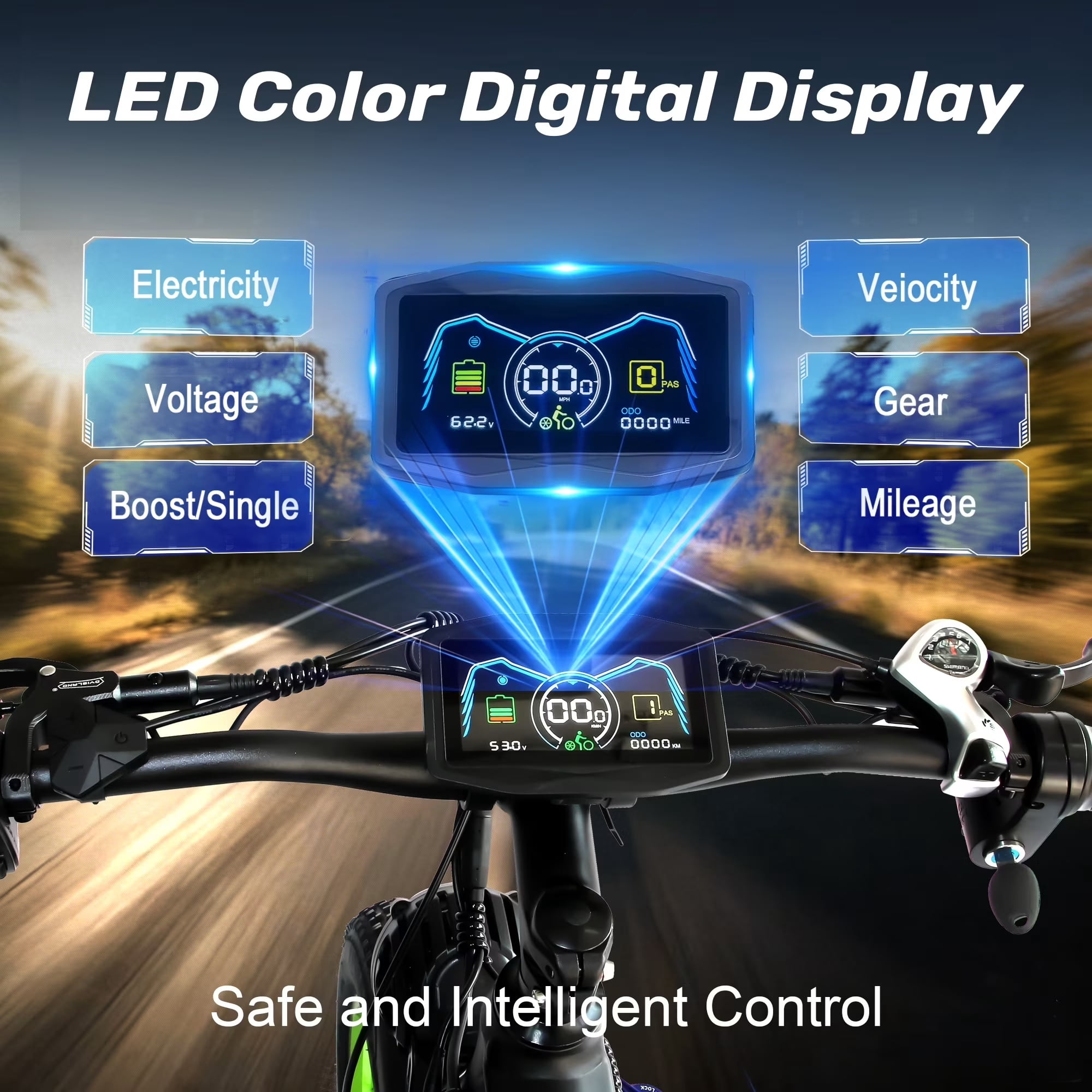 5000W (Peak) Electric-Bike for Adults, 60V 25AH Battery Electric Motorcycle, Dual-Motor-Ebike 50MPH Ebike, 26*4.0 Fat Tire Electric-Bicycle, AWD 21-Speed Mountain Bike for All-Road UL 2849