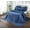 Navy Blue, variant on VHC Brands Waffle Weave Navy Blue Oversized King Size Blanket 120x120, Decorative Cotton Throw Blanket, Boho Farmhouse Bedroom Decor for Bed, Couch, or Sofa