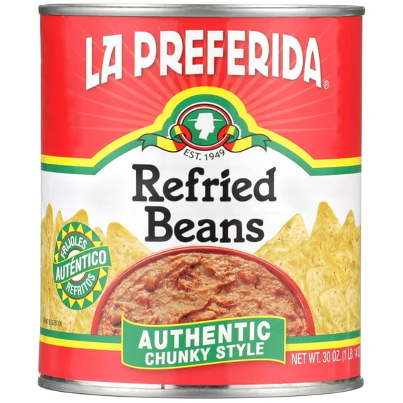 La Preferida Authentic Chunky Style Refried Beans, 30 oz, Can