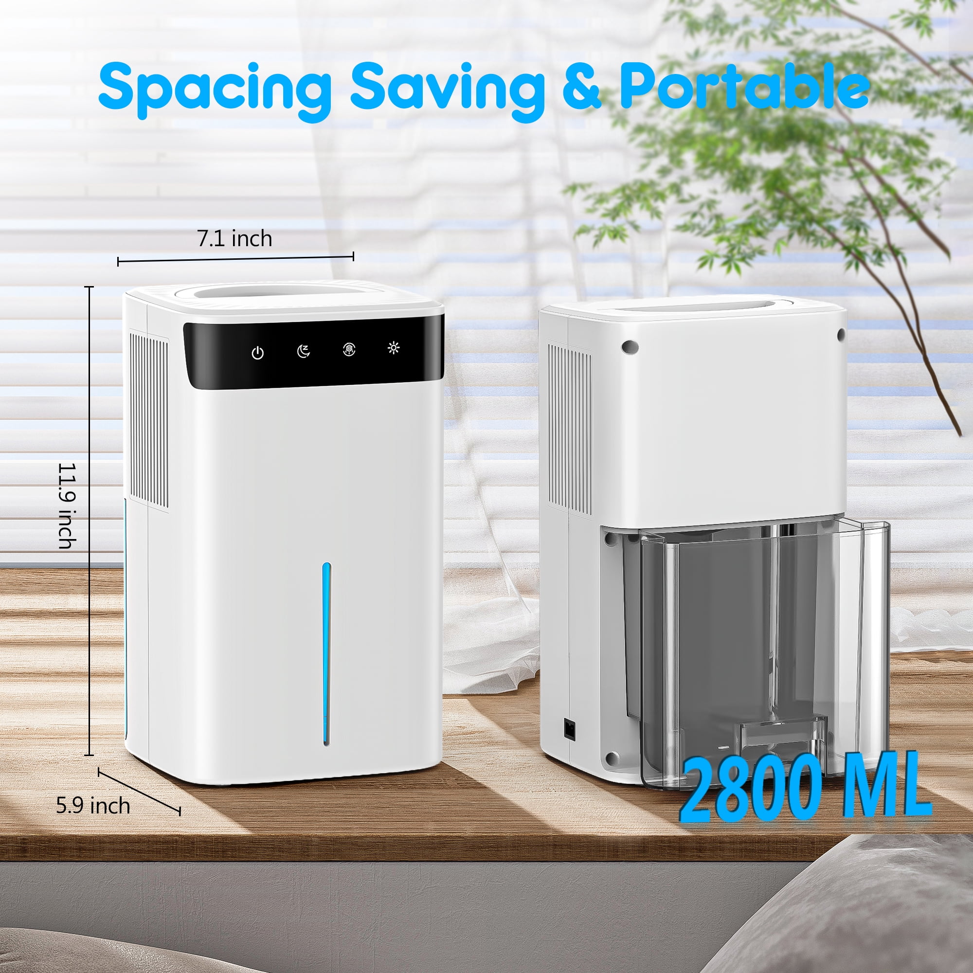 Aootek Dehumidifier,Small Dehumidifier for Home,LED Light,Automatic Defrosting,Ultra Quiet,Up to 1200 Sq ft