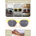 thumbnail image 5 of Leafael Polarized Sunglasses Women's Trendy Two Tone Retro Design, 100% UV Protection, Yellow Square, Lifestyle & Active, 5 of 6