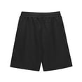 thumbnail image 6 of CPNG Girls Bermuda Shorts Knee Length Cotton Linen Straight Wide Leg Long Shorts Solid Drawstring Elastic Waist Short Casual Summer each Shorts with Pockets (6-7 Years, Black), 6 of 8