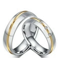 thumbnail image 7 of Men Women Titanium Steel CZ Couple Rings Gold Plated Silver Wedding Band Sz 5-12, 7 of 7