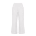 thumbnail image 3 of Women Wide Leg Pants High Waist Solid Three‑Quarter Cotton Linen Womens Sweatpants White, 3 of 8