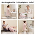 thumbnail image 3 of MaxKare Ultra Soft Heating Pad with 4 Heat Settings & Auto Shut-off for Full Body Stress Relief, 24"x33" - Pink, 3 of 10
