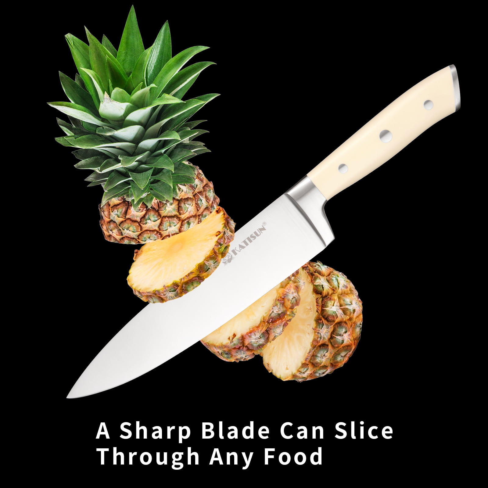 16 Piece High Carbon Steel Knife Set With Block, ABS Ergonomic Handle Chef Knives, Sharpener and Shears for Chopping