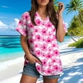 thumbnail image 7 of larppty Womens Hawaiian Button Down Shirts Short Sleeve Casual Floral Tropical Shirt Summer Beach Shirt Cool Button Up Tops（Pink， XXXXL）, 7 of 7