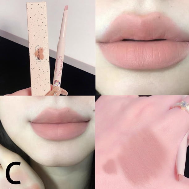 5 Colores Nude Pink Matte Lip Liner Lápiz Labial De Larga Duración Antiadherente Taza Impermeable Suave Terciopelo Delineador De Labios Maquillaje Cosméticos Gao Jinjia unisex