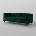 thumbnail image 4 of Posh Living Soraya Tufted Velvet Sofa with Nailhead Trim in Hunter Green/Gold, 4 of 8