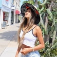 thumbnail image 6 of Straw Beach Hat - UPF 50+ Cotton Patriotic Under Brim Lifeguard - Drawstring Fit - Medium, 6 of 6